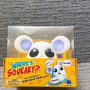 Where's Squeaky? Interactive Hide-and-Seek Game - White and Purple- Unopened